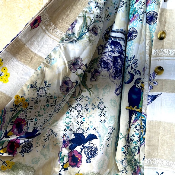 Chico’s Textured Striped Floral Jacket - Picture 7 of 8